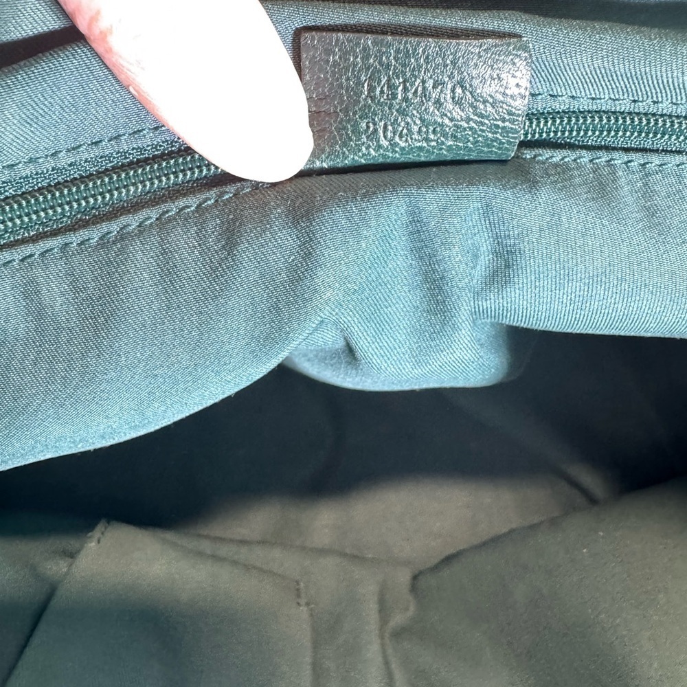 Gucci Brown and Green GG Monogram Tote - Picture 14 of 16